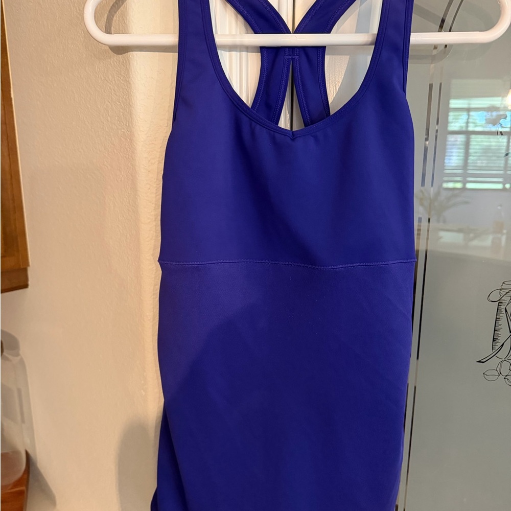 Purple New Balance Cross-Back Athletic Tank Top